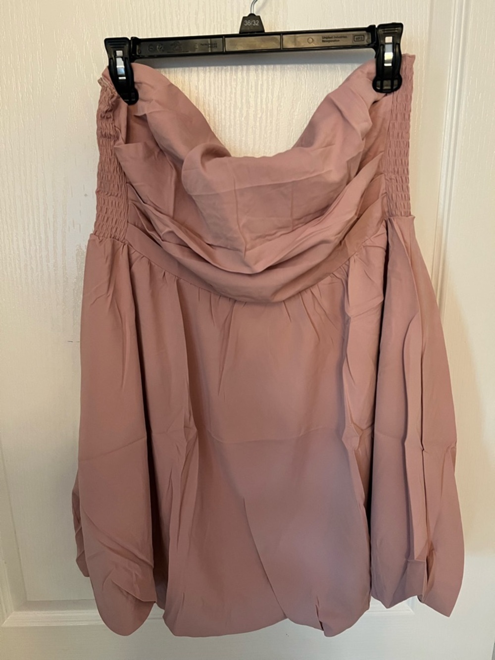 Strapless Bubble Skirt Dress in Dusty Rose